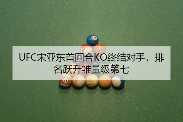 UFC宋亚东首回合KO终结对手，排名跃升雏量级第七